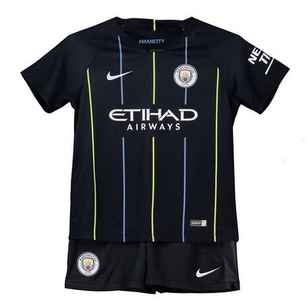 Camiseta Manchester City Replica Segunda Ropa Niños 2018/19 Azul